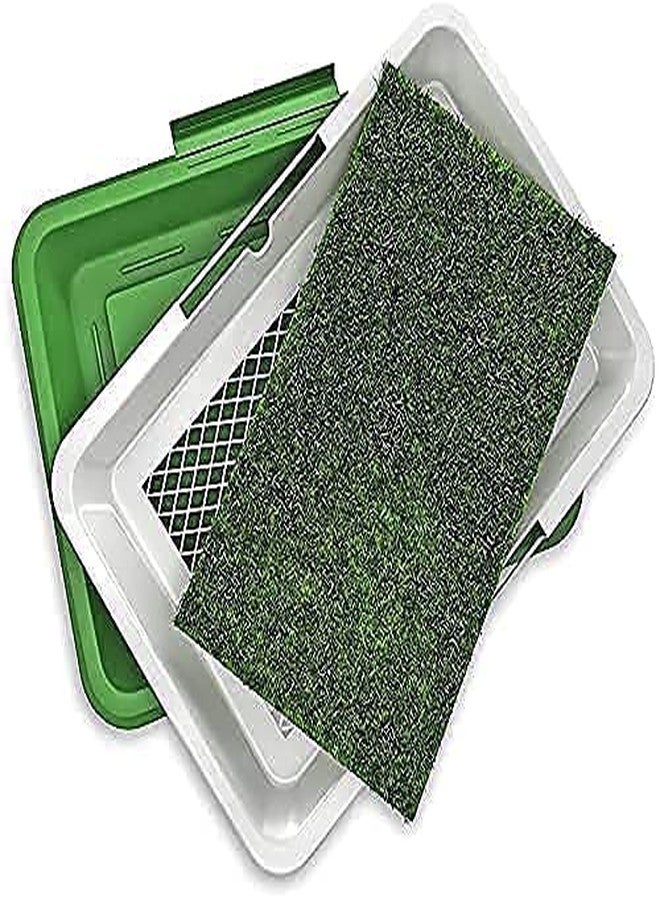 Nirgun Empex Dog Pet Potty pad with 3 Layer Tray Puppy Training Pads Toilet Dog Patio Potty Tray Puppy Pee Pad Holder Grass Mat Toilet Trainer for Home Balcony Indoor Outdoor Tray Pee Pad - Image 2
